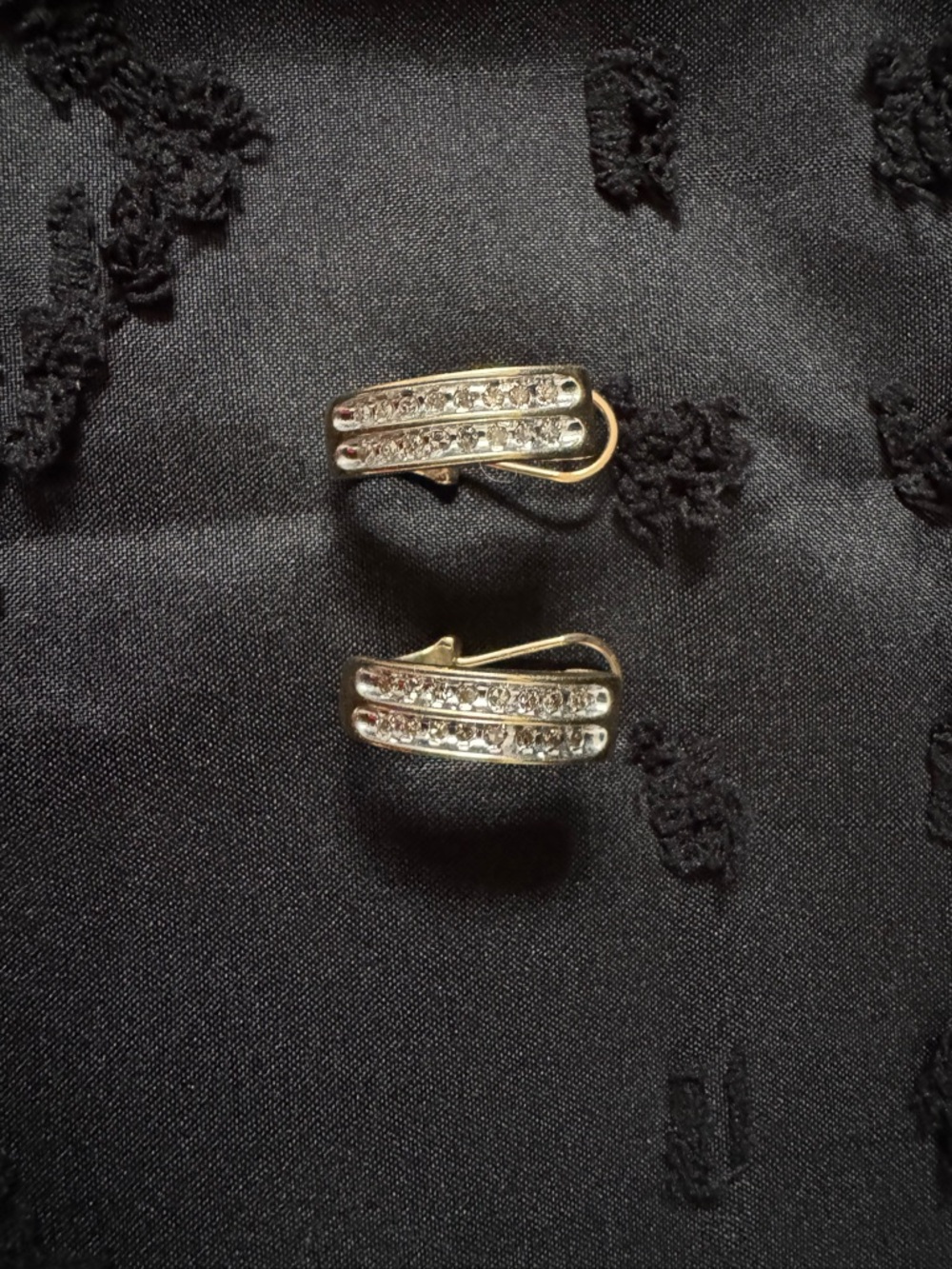 Elegant 10K Gold-Tone Crystal Clip-On Earrings - Classic Sparkle